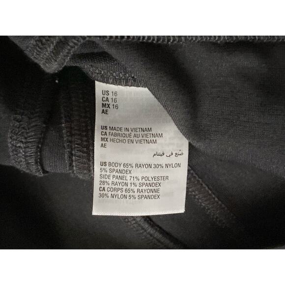 INC Womens Size 16 Black Plaid Side Striped Pull On Skinny Pants 30" Inseam - Picture 6 of 7